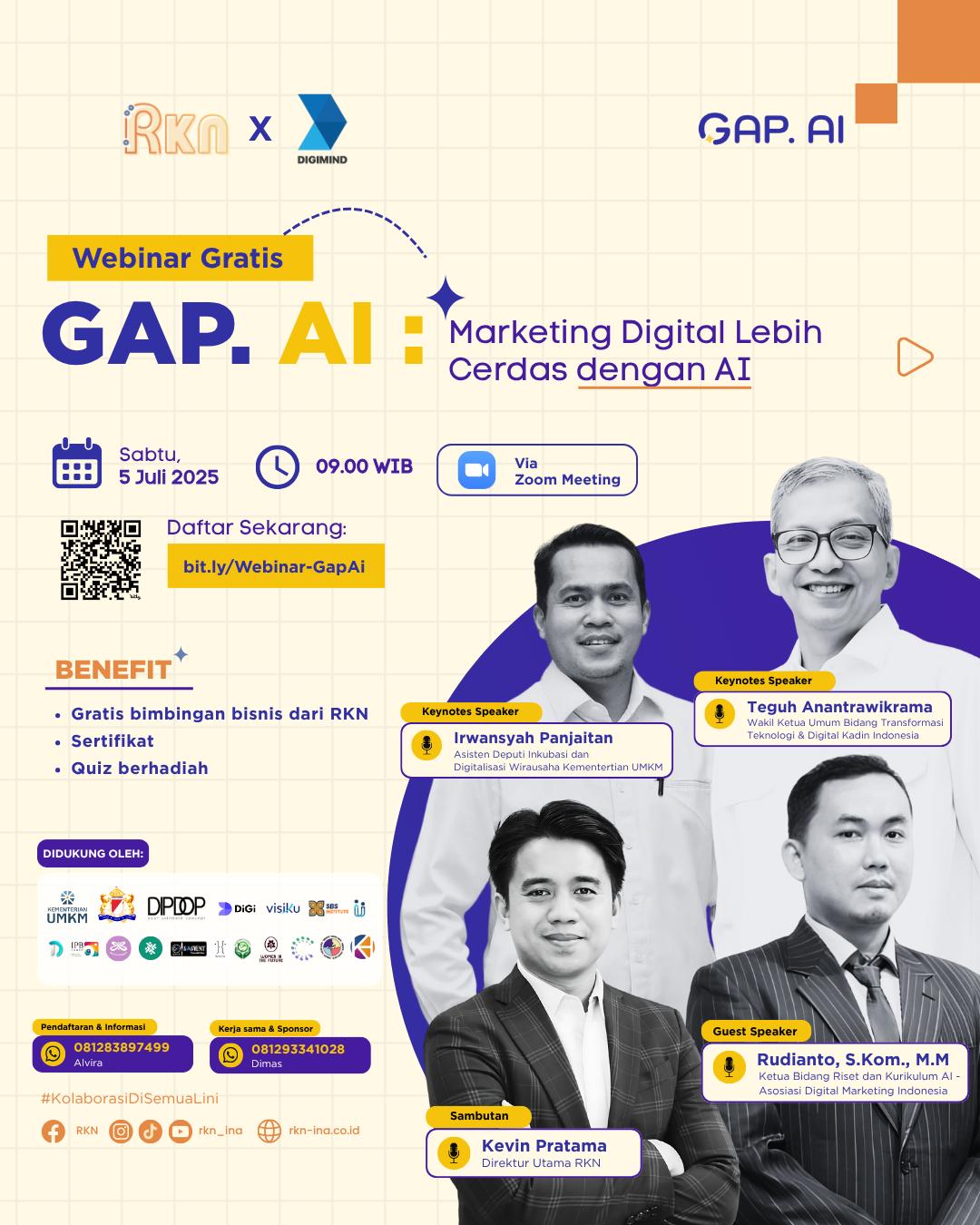 Webinar GAP.AI Sukses Digelar: RKN dan Digimind Dorong UMKM Melek AI untuk Digital Marketing